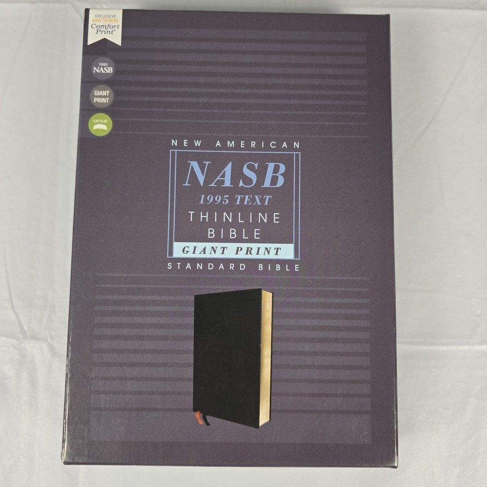 NASB Giant Print Bible, Bonded Leather Black, Red Letter, 1995 Text