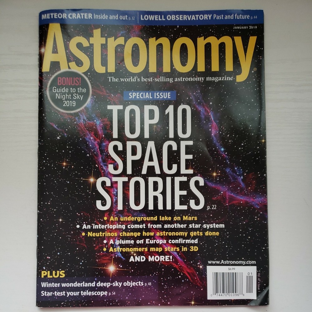 Astronomy Magazine January 2019 Top 10 Space Stories Of The Year Vol 47 Issue 1