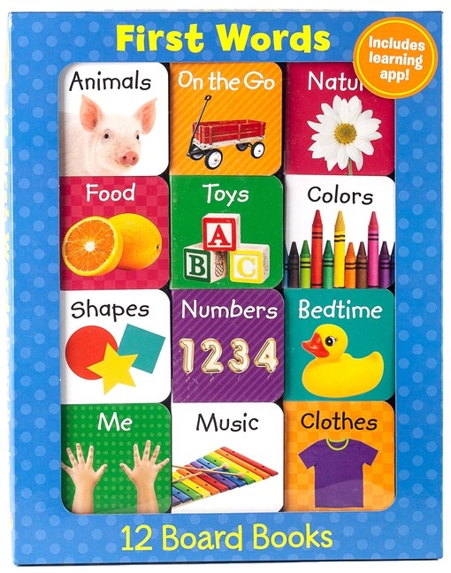 First Words 12 Mini Board Book Set for Early Learning