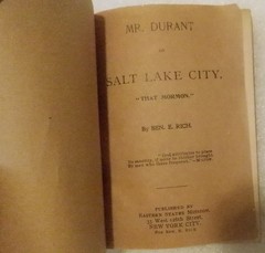 Mr. Durant of Salt Lake City: „That Mormon”./ FAIR 1905 Softcover. 221 pages.