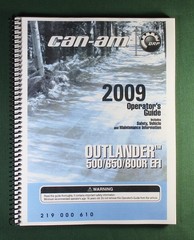 2009 Can-Am Outlander 800R EFI Owner’s Manual: 152 Pages & Protective Covers!