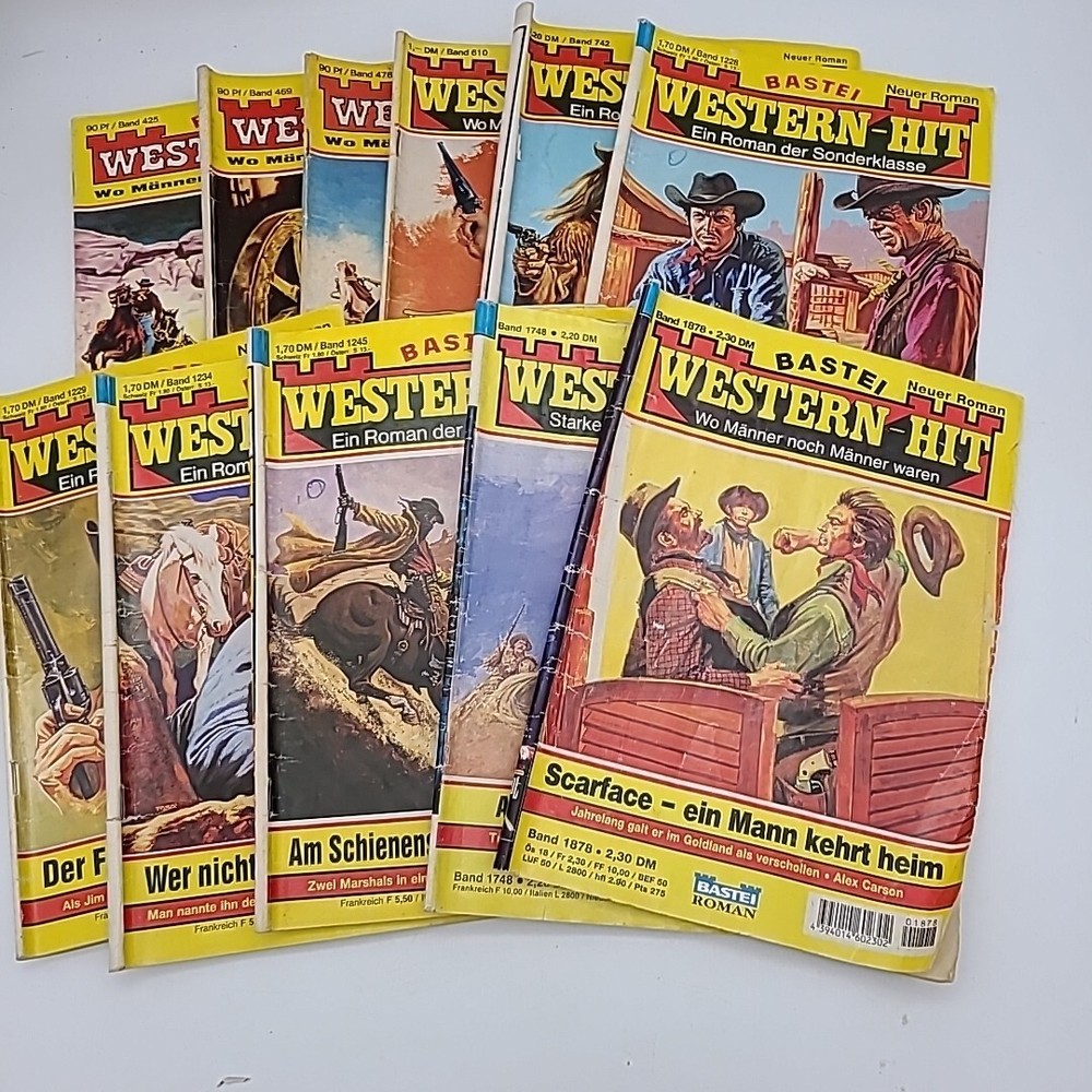 11 BASTEI Western-Hit Pulp Fiction German Booklets Books