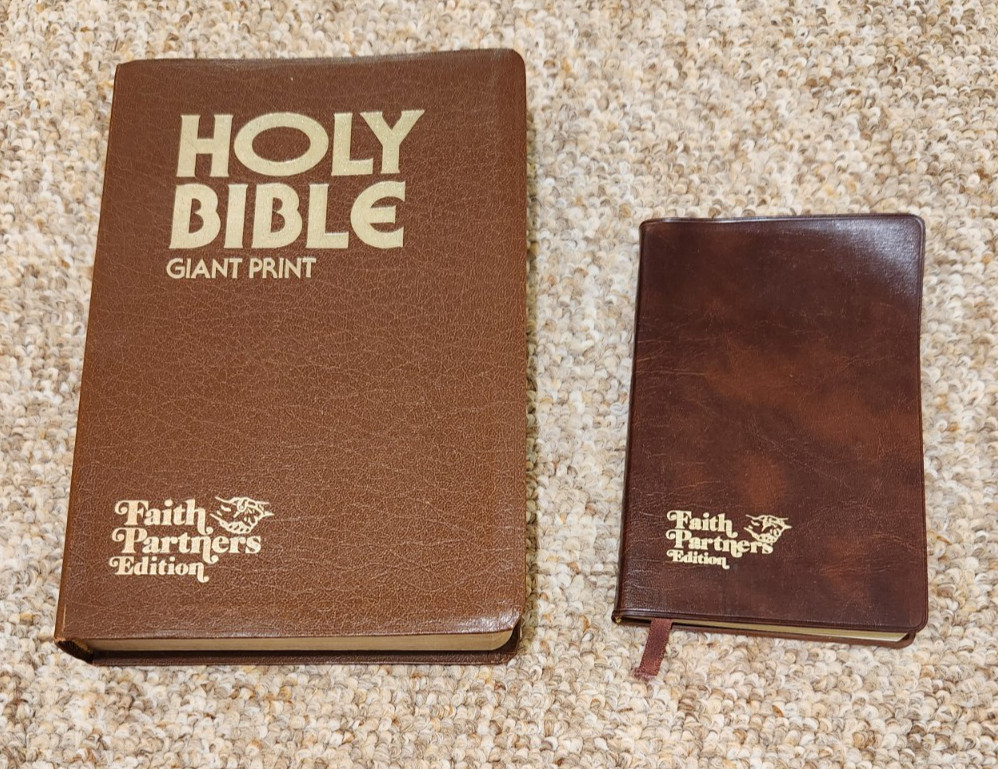 Giant Print OLD TIME GOSPEL HOUR KJV Holy Bible Faith Partners Edition 1976 Set