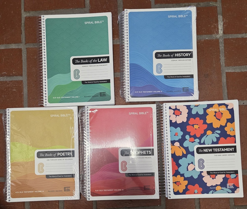 Spiral Bible: The Word of God for Notetakers 5 Book Set- KJV Old & New Testament