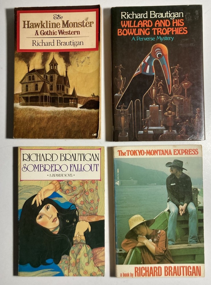 RICHARD BRAUTIGAN Lot 4 Books: Hawkline…PB Willard…HC Sombrero…PB Tokyo…PB