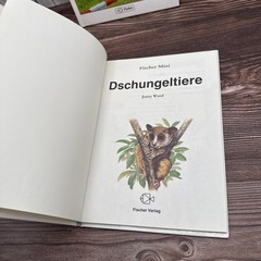 2 German Childrens Books HC Animals Horses Pony Jungle Tiger Fisher Reader Lot