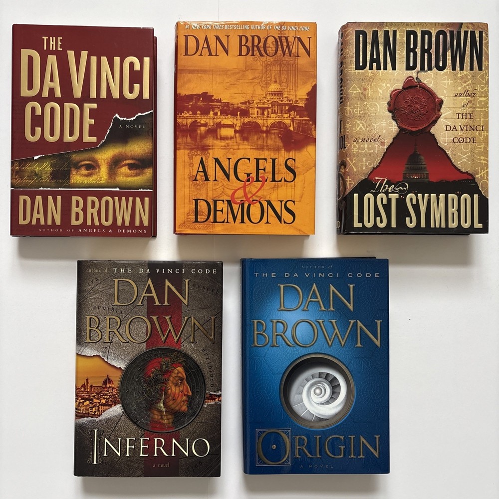 Dan Brown Robert Langdon Complete Set Series Lot of 5 Hardcover Books