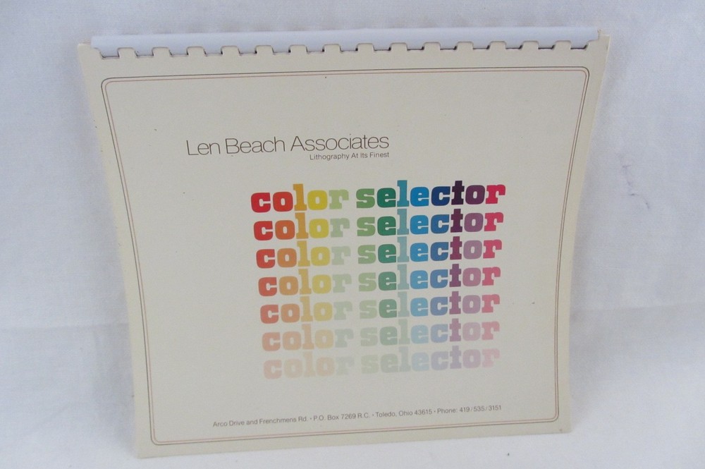 Book Color Selector Lithography Len Beach Associates, Cyan 60 pages 8″x9″ Color