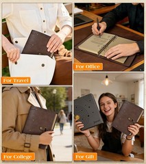 Leather Journal Notebook, A6 Size 5.3 x 7 inches 260 Pages Refillable Vintage…
