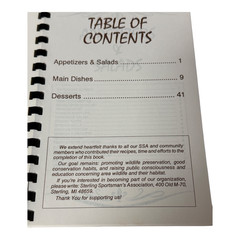 Sterling Sportsmans Association Wild Game Cookbook Recipes Michigan 61 Pages