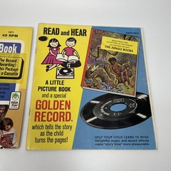 Vintage Lot (7) Book & Hear Record Books OZ, Yogi, Little Engine 45 RPM *READ*