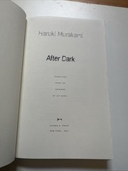 After Dark – Haruki Murakami (Hardcover) First US Edition 6th printing