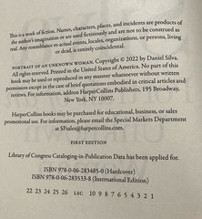 Signed First Edition Portrait of an Unknown Woman Daniel Silva Hardcover