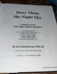 Deny Them the Night Sky: A History of the 548th Night Fighter Squadron WW2 Book