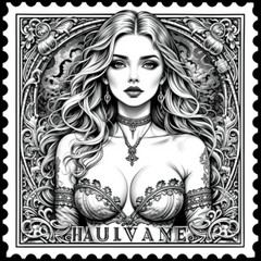 Adult Coloring Pages Antique Stamp Girls 500+ Printable Pages