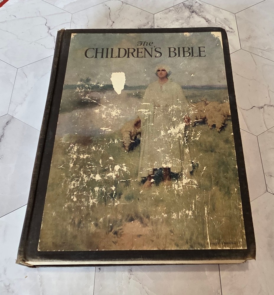 1922 THE CHILDREN’S BIBLE, Color and Duotone Illustrations,Old New Testaments VG