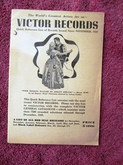 New VICTOR RECORDS Nov 1939 Quick Reference Broadway Musicals Victrola CATALOG