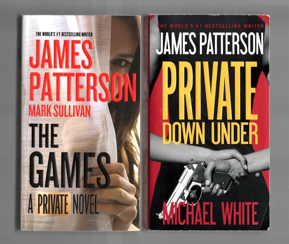 2 Tall Rack PB PRIVATE NOVELS by James Patterson: THE GAMES & PRIVATE DOWN UNDER