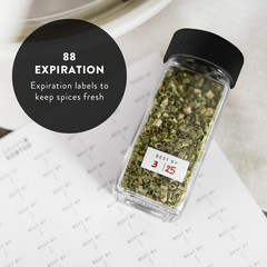 Glass Spice Jars with Label 24 PK – 4 Oz Spice Containers with 374 Minimalist Pr