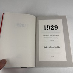 1929 Inside the Greatest Crash Andrew Ross Sorkin Hardcover DJ