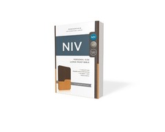 Brand New NIV Large Print Holy Bible Leather Soft Chocolate Amber Zondervan