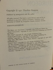 Sturgeon is Alive and Well Putnam 1971 Hard Cover Book Club Edition