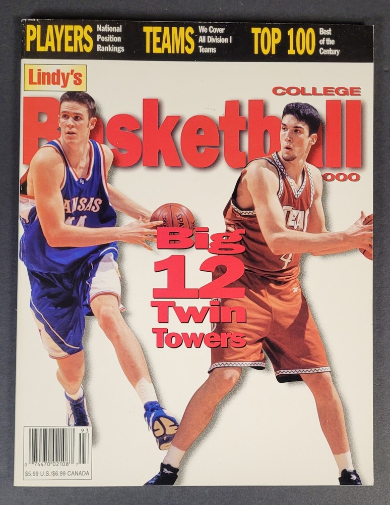2000 Lindy’s College Basketball ~ Kansas JAYHAWKS ~ Texas LONGHORNS ~ EXCELLENT