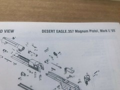 PARTS LIST/Booklet manual for a Desert Eagle Pistol,14 pages of info on this gun