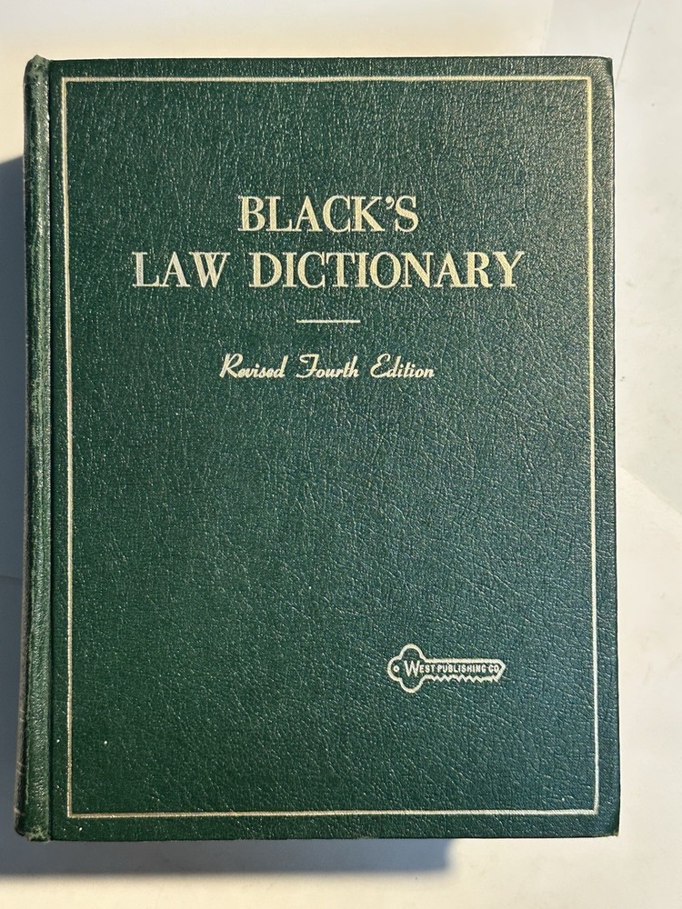 Vintage Black’s Law Dictionary Revised Fourth Edition 1968