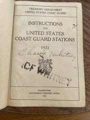 Instructions For US Coast Guard Stations 1922-named