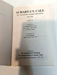 Acharya’s Call Madras Discourses Book Set Second Edition 1995 Part 1 & 2 Aiyer