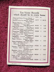 New VICTOR RECORDS Oct 1915 BROADWAY HIT TRILBY Taylor Holmes Victrola CATALOG