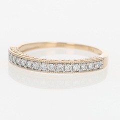 .17ctw Diamond Pavé Milgrain Scroll Wedding Band Ring 14k Rose Gold Size 7.25