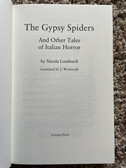 THE GYPSY SPIDERS and OTHER TALES of ITALIAN HORROR Nicola Lombardi Tartarus HC