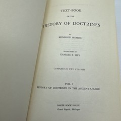 Textbook of the History of Doctrines Reinhold Seeberg Vol. 1 HC Baker Book House