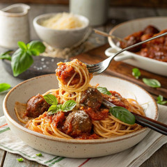 , Spaghetti, Beef Meatballs & Marinara Sauce, Single Serve Meal, 14 Oz