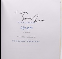 Signed First Edition Yann Martel – Life of Pi, Deluxe Illustrated Edition Harcou