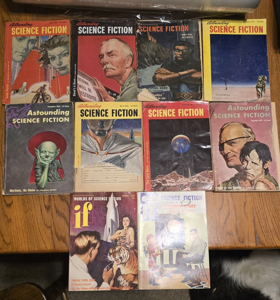 Lot of 10 Different Vintage 1950’s Astounding Science Fiction Pulp Magazines