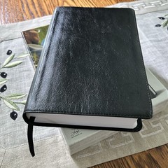 The Holy Bible King James Larger Print Black Italian Duo-Tone Zondervan Boxed