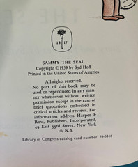 Syd Hoff Book Lot („Danny The Dinosaur” & „Sammy The Seal”) 1958 & 1959 HC