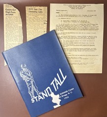 1955 ROTC Summer Camp Yearbook Fort Bragg, NC – w/ News Clippings, Training Memo