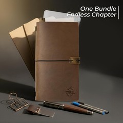 WANDERINGS Regular Size Travelers Notebook Bundle – 4.5″ x 8.5″ (11.5 x 22cm)…