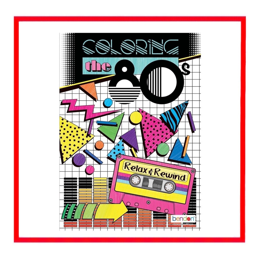 📻 Bendon 16929 Coloring the 80’s Advanced Adult Book VG 38 Pix HipHop FreeShip