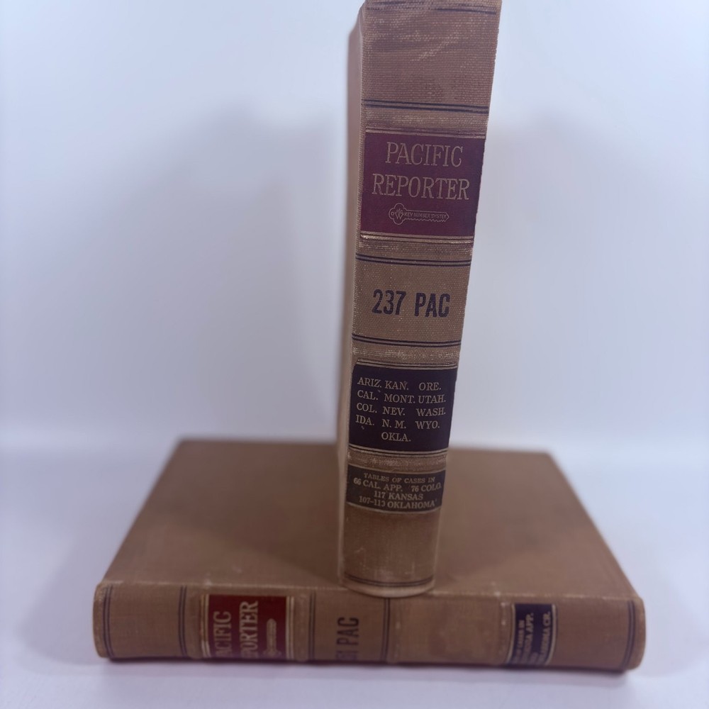 Antique Book Lot Pacific Reporter Vol 237 251 West Publishing 1927 Law Case