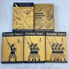 Lot Of 5! An Amsco School Publication Reviewing Physics Algebra French 1950s
