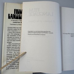 Film Language Christian Metz 1974 First Edition Semiotics Oxford Press