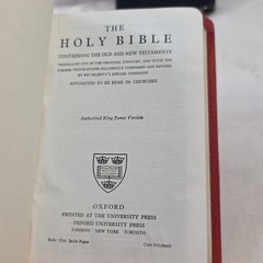 Vintage Pocket Size Oxford KJV TEXT BIBLE 01153x Red Leather Gilt Box
