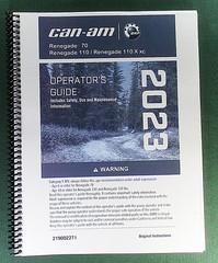 2023 Can-Am Renegade 70 Owner’s Manual: 212 Pages & Protective Covers