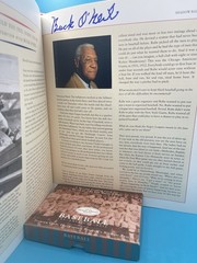Baseball Geoffrey C Ward Ken Burns HC 1st Ed Book Buck O’Neil Autograph + Cards