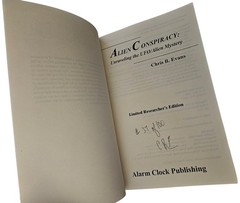Alien Conspiracy Uraveling the UFO/Alien Mystery Chris B. Evans Book Signed USED